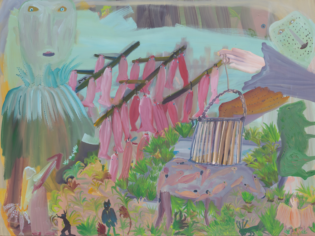 MZ Paniers a salade 2024 Casein acrylic on stretched canvas 120 x 160 cm