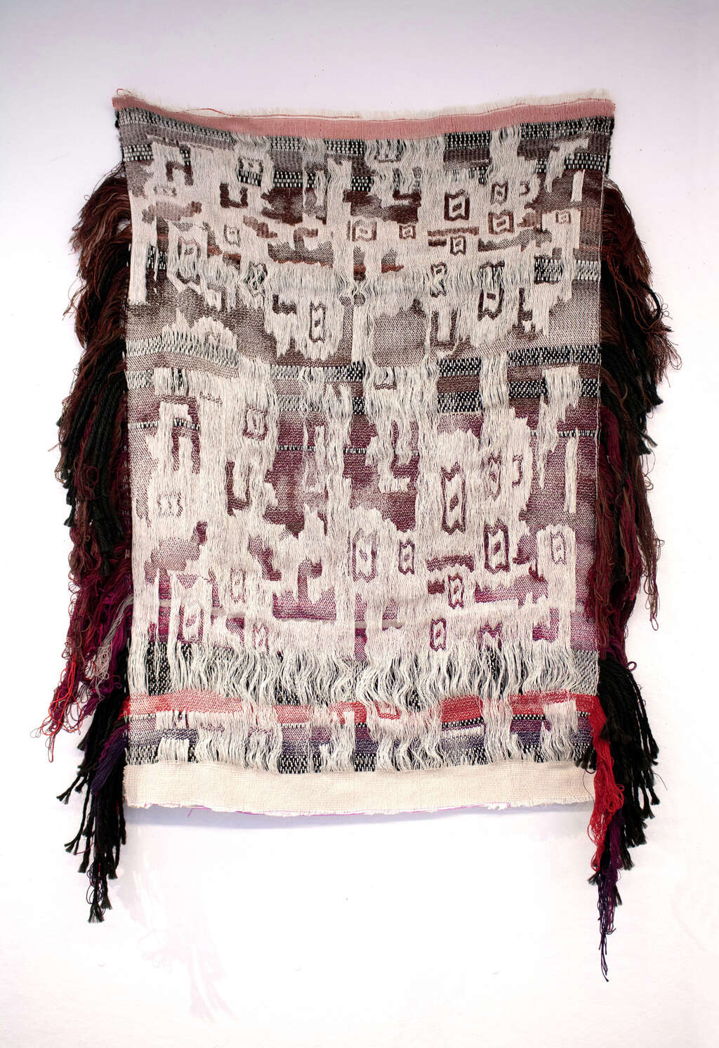Huaca Prieta 2018 hand woven fabric on Jacquard loom wool polyester and cotton 115 x 86 cm